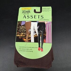 ASSETS by Sara Blakely Terrific Tights Brown Size 2 Bodyshaping Matte Opaque New